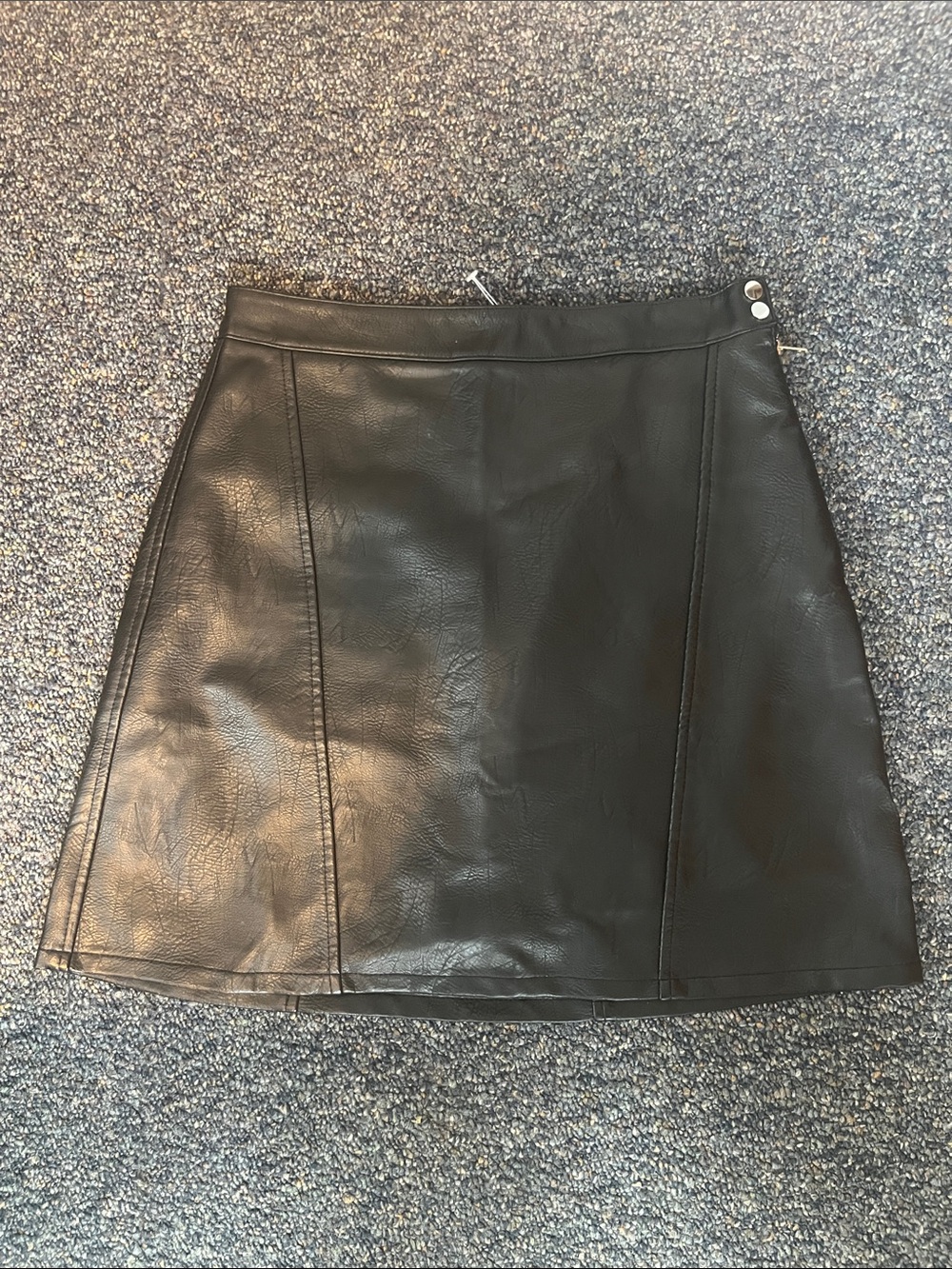 Zara Black Vegan Leather A‑Line Mini Skirt